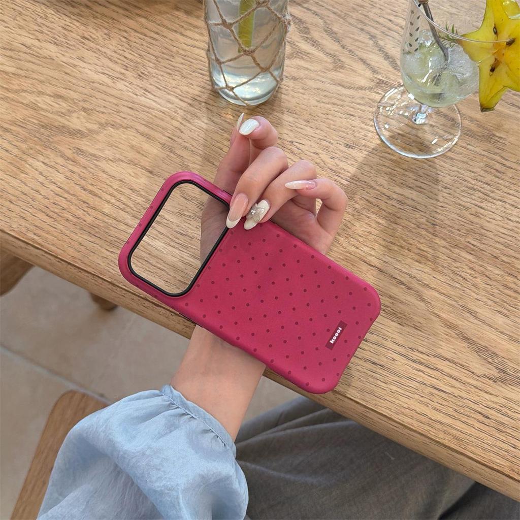 Frosted Polka Dot Anti-Drop Phone Case for iPhone 14/13/Apple 17/16/15 PROMAX