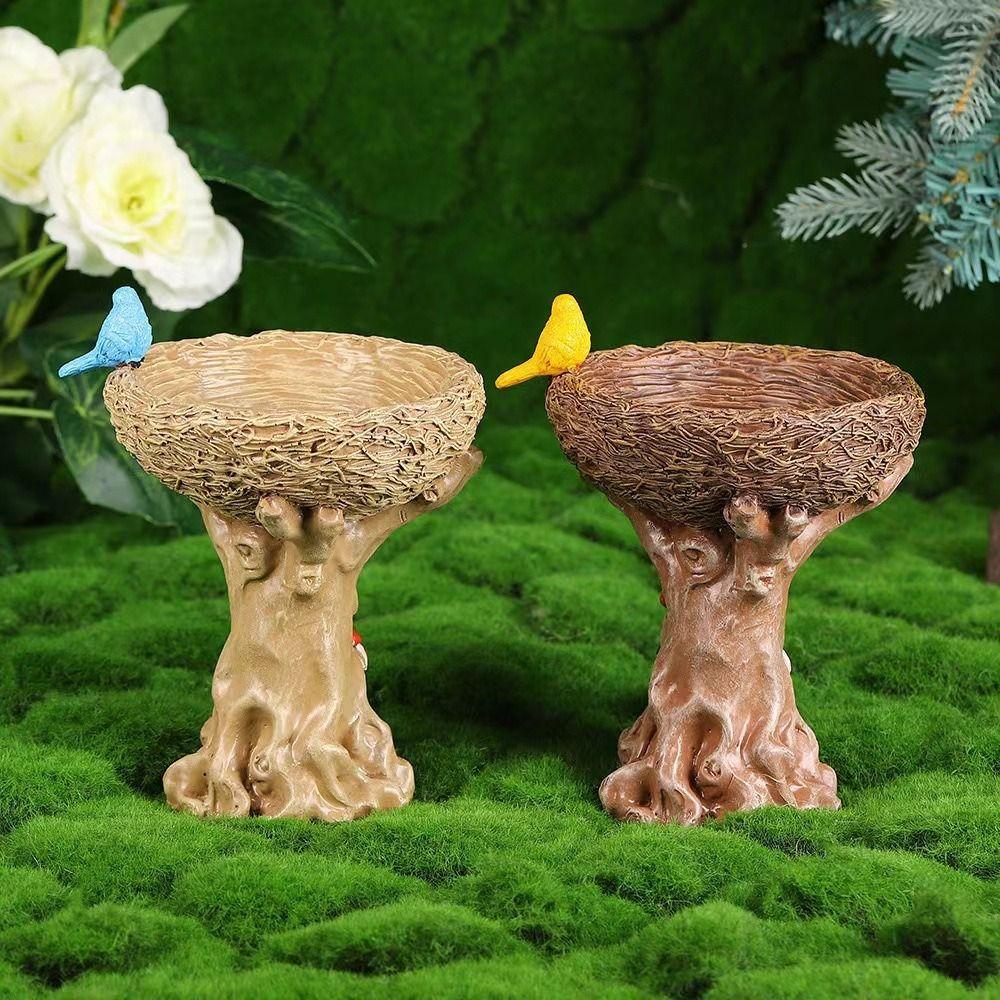 Resin Hummingbird Feeder Creative Bird Water Bowl Bird Raising Tool Bird Feeder Micro Landscape