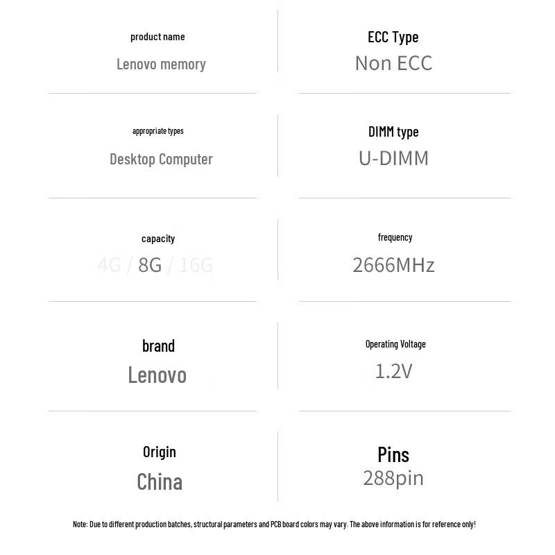 Lenovo 8GB DDR4 2666MHz Desktop Memory