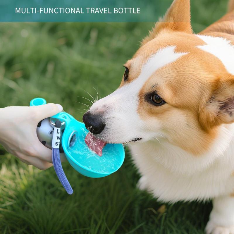 Tragbare Haustier-Wasserflasche Edelstahl Zusammenklappbar Kugelförmiges Trinkgerät Spaziergänge Outdoor Tragbar Reise-Wasserflasche