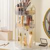 Rotating Vanity Organizer: Multifunctional Cosmetic Shelf for Lipsticks & Brushes