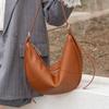 Leather Women's Bag Shoulder Bag Large Capacity Niche Design Underarm Bag Cowhide Commuter Messenger Bag Dumpling Bag