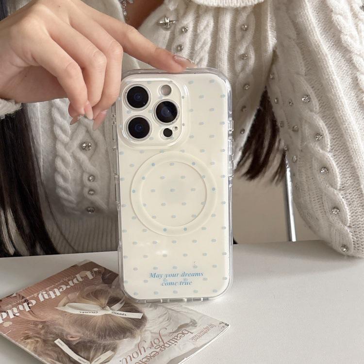 Blue Background Red Mushroom Magnetic Bracket for Apple 16 Pro Max/iPhone 15 Pro Phone Case iPhone 16 Pro Max