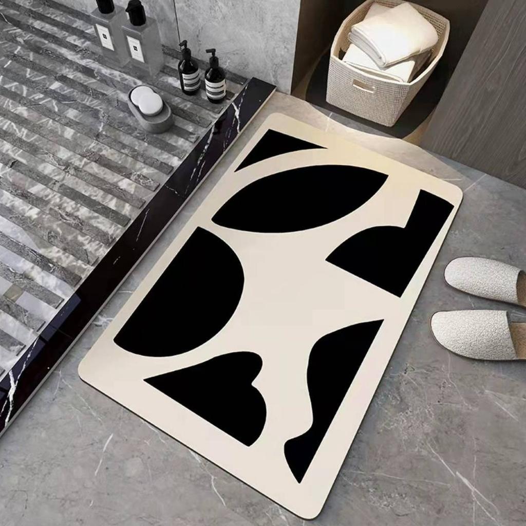 Simple and Creative Diatom Mud Soft Cushion Bathroom Washroom Door Moisture-wicking Easy To Dry Foot Mat Entry Door Slip-resistant Mat