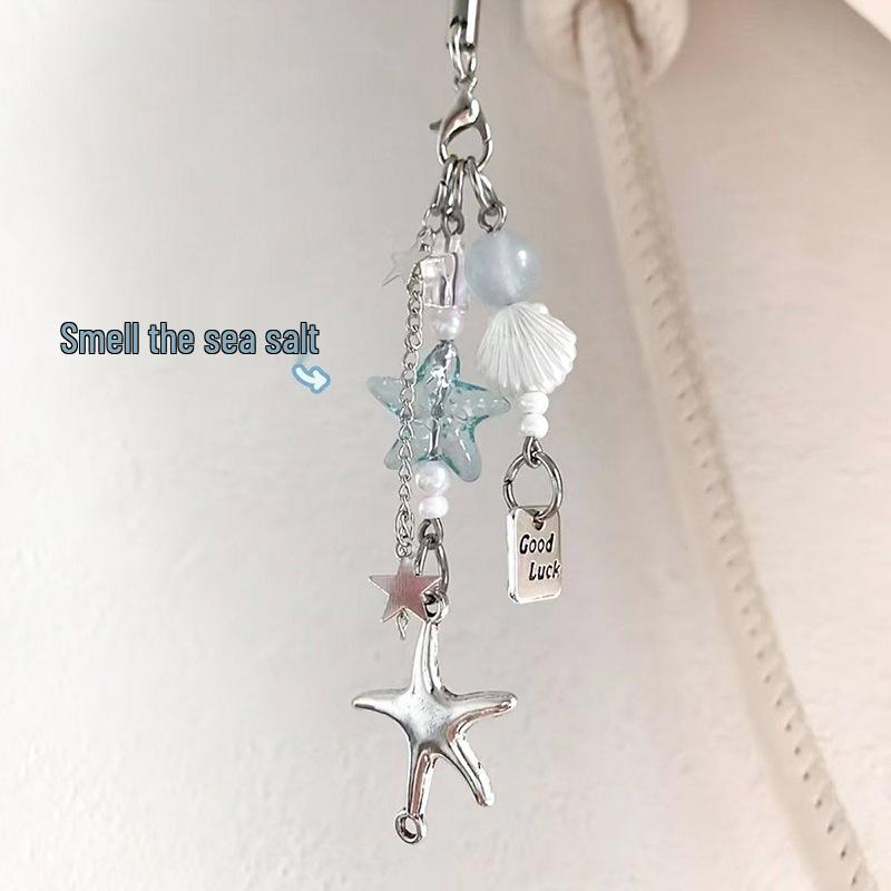 Jellyfish Star Lucky Leaf Wind Chime Keychain & Phone Lanyard Pendant