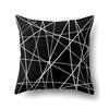 Polyester Pillowcase Peach Leather Velvet Black and White Geometric Printed Pillowcase Waist Cushion Cover Bedside Cushion Cover Bedside Cushion Cover