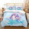 Mermaid Bedding 3D Girl Princess Room Duvet Cover Pillowcase 2/3pcs Single/double Bed Full-size Home Textile Girl Woman Gift