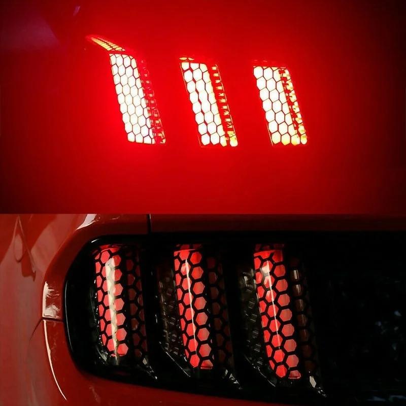 Honeycomb Car Sticker Cut-out Hollow Auto Lamp Film Grid Side Shield Headlamp Taillight Decals Wrap 48*30cm