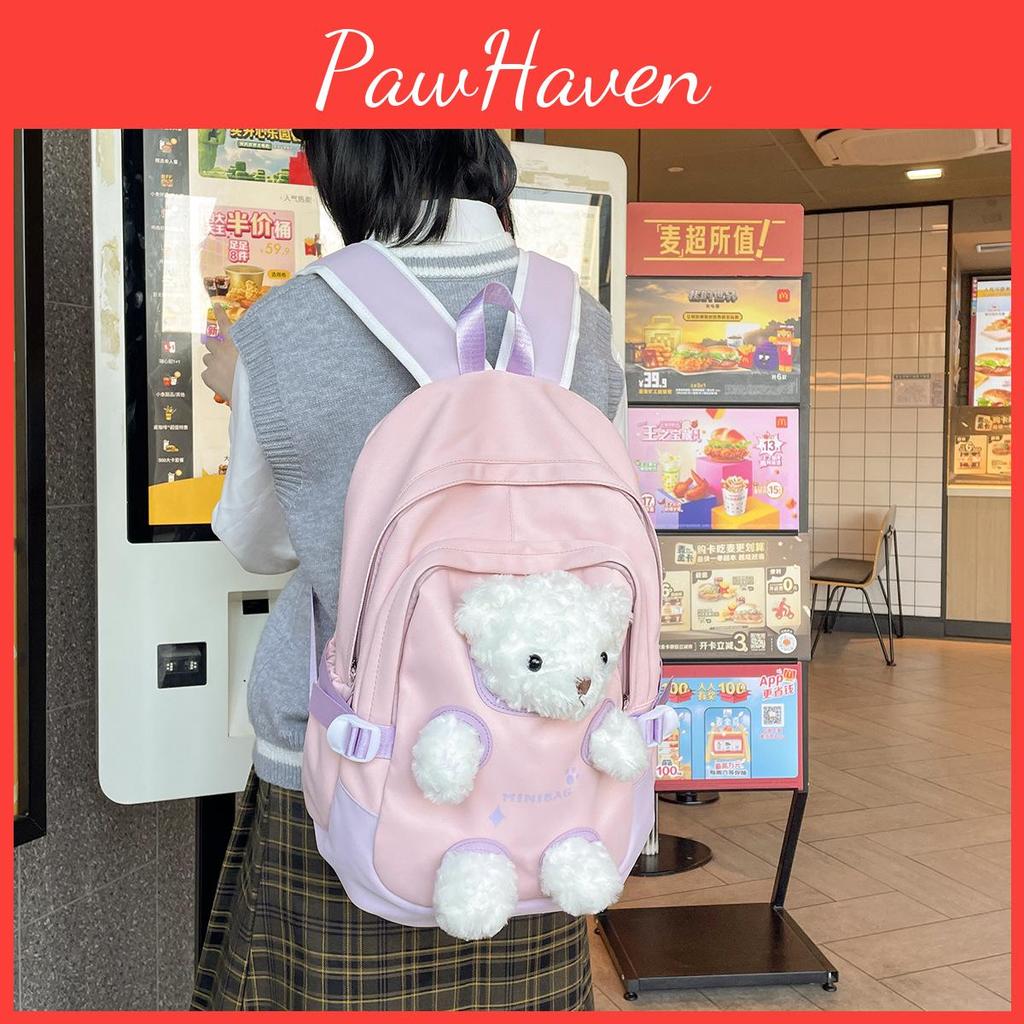 Little Student Bear Schoolbag Large Capacity Backpack Outdoor Leisure Bag Travel