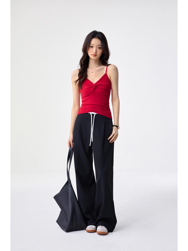Damen Sommer Tencel Lyocell V-Ausschnitt Camisole - 260g Ärmelloses Rückenfreies Oberteil im Sanften Stil