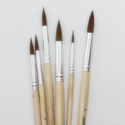 JOWOART 6 st/set, vessla Hår Vatten Runt Huvud Krita Målning Penna Pensel Akryl Oljemålning Akvarell Professionell konsttillbehör