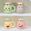 Cute Ceramic Cup Home Set Mug with Lid Big Cap Water Cup Gift Souvenir Cup Anime Girl Durable Durable Useful Useful