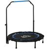 40 Zoll faltbares Mini-Fitness-Trampolin, mit verstellbarem Schaumstoffgriff, Blau