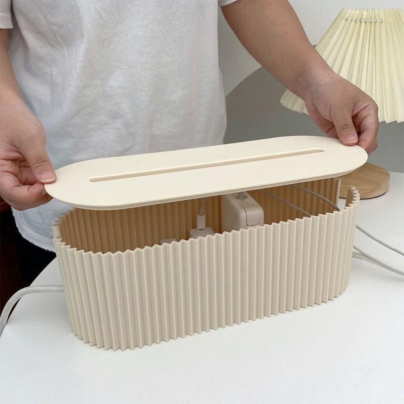 Cross-Border Safety Power Strip Organizer: Child-Proof Cable Box for Dorm, Phone & Tablet Desktop Cord Management.