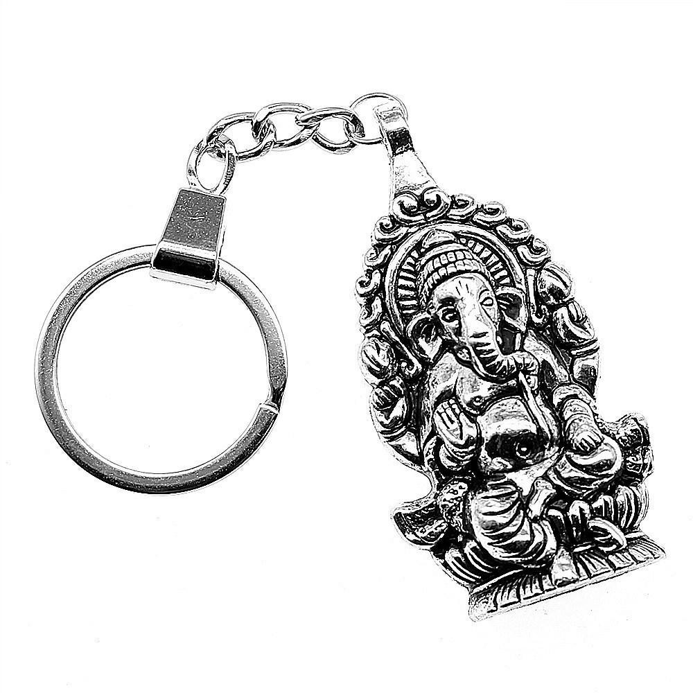 Pendentifs Porte-clés Éléphant Amoureux des Animaux Bijoux en Métal Artisanat Anneau 30mm