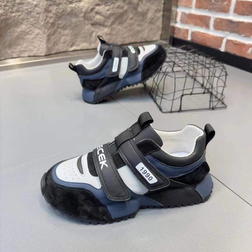 Casual Microfiber Leather Spring Breathable Increased Internal Platform Shoes for Male Women Fashion Running Chunky Sneakers