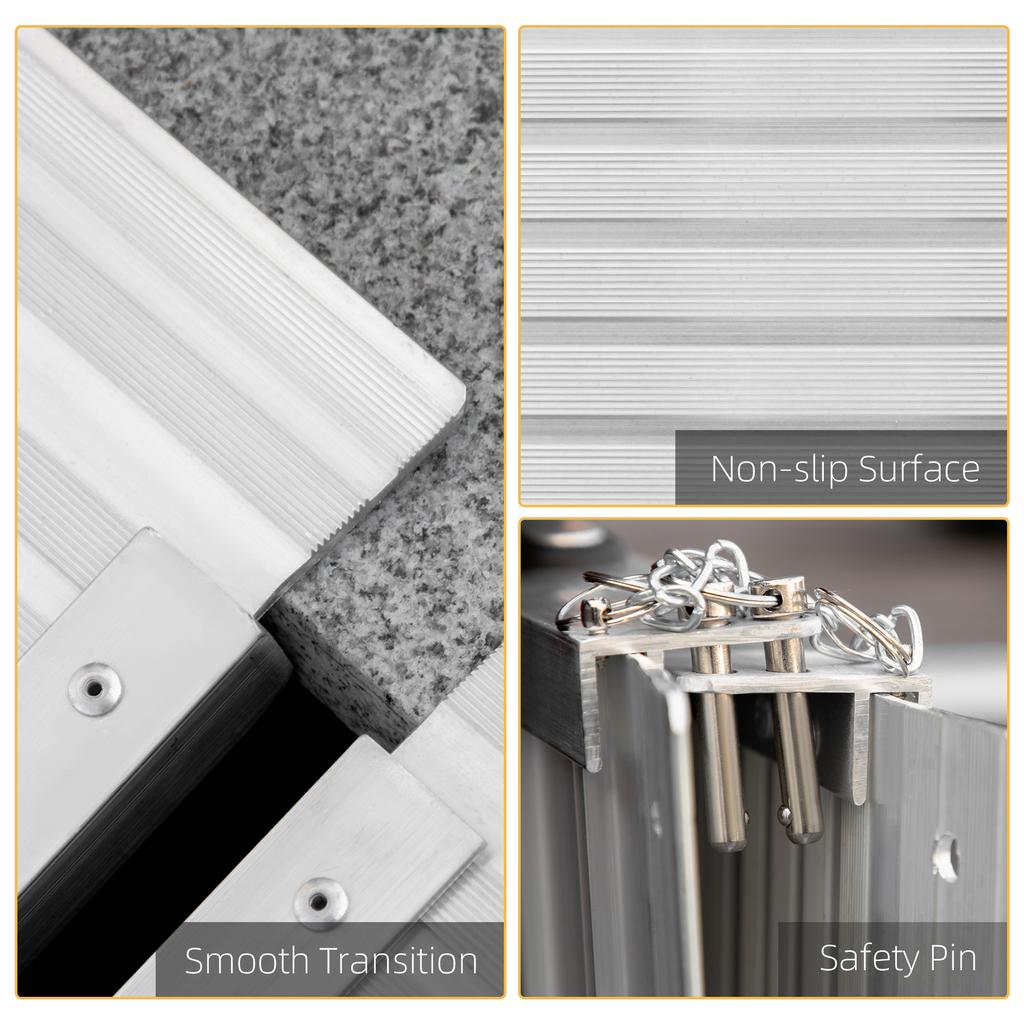 2Ft Folding Aluminum Wheelchair Ramp Scooter Portable Mobility Assist Suitcase Access Aid Disabled