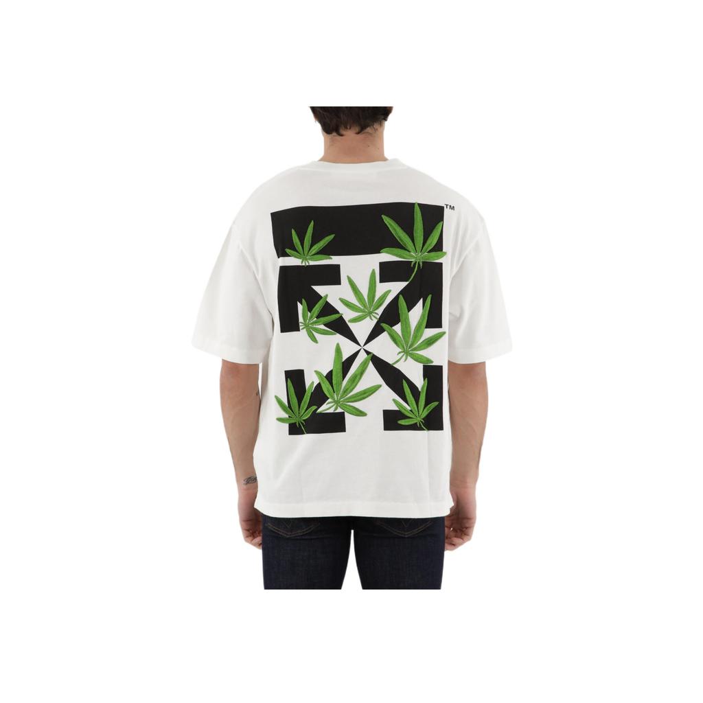 Off-White Weed Arrows Over Skate Tee White/Green Men Tops OMAA120S22JER0020155