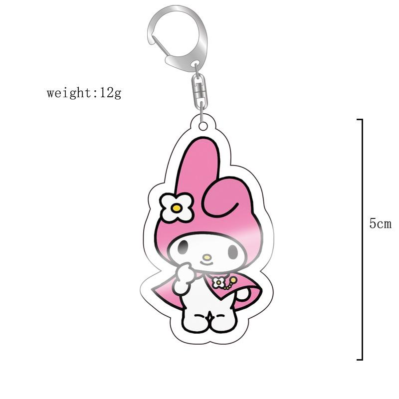 Sanrio Kuromi Pink Cat & Puppy Acrylic Keychain Anime Pendant