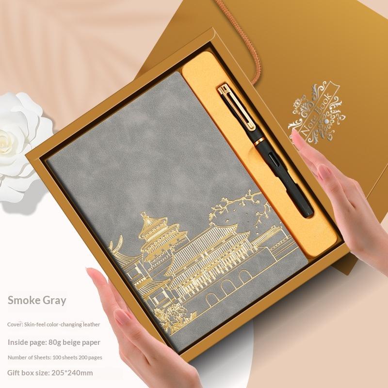 High-Value National Tide A5 Notebook Gift Box Set 2026 To Send Students Souvenirs National Style Soft Leather Notebook