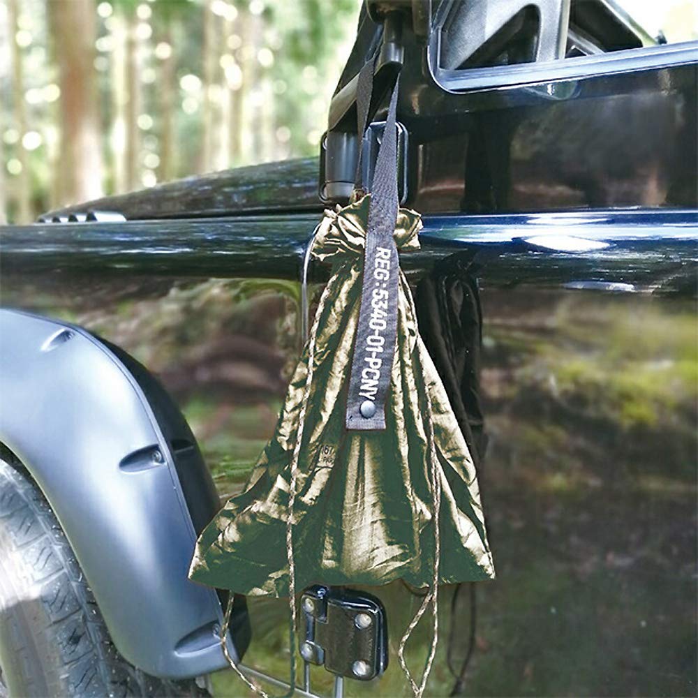 Post General Eco Packable Parachute Nylon Wolf Shopping Drawstring [POST GENERAL] Bag, Bag, Brown, Bag,