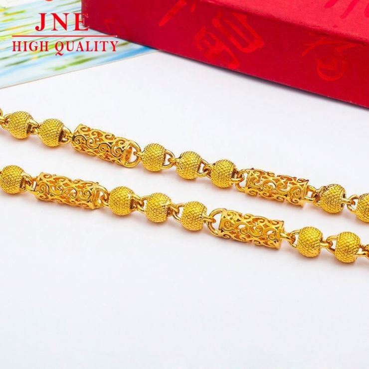 Gold Plated Men's Necklace Imitation Gold Jewelry Fashion Domineering Hollow Buddha Beads Faucet Necklace