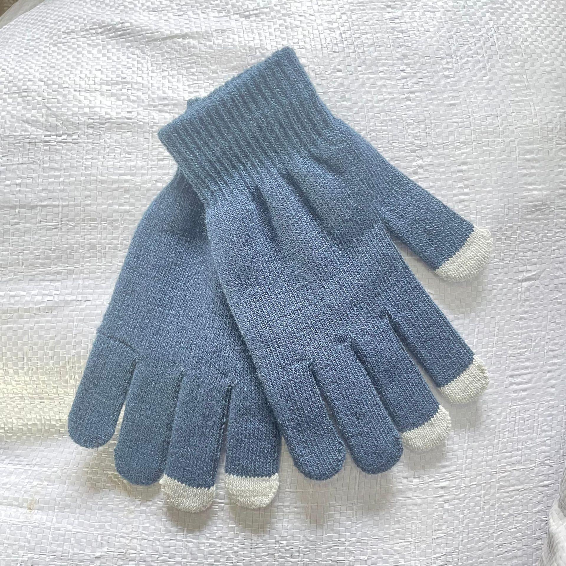 

Осень и зима удобные на ощупь полностью водородные вязаные перчатки для езды на открытом воздухе теплые и морозостойкие лыжные перчатки темно-серого