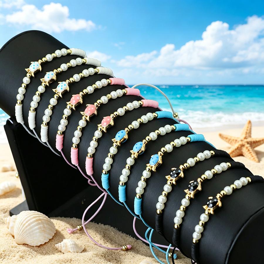 Noter New Bohemian Women String Bracelet Cute Starfish Conch Fish Marine Animals Charm Braslet Beach Vacation Jewelry Versatile