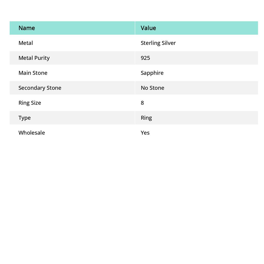 Burmise Sapphire(Simulated) Ethnic 925 Sterling Silver Jewelry Ring Size 8 t4n94