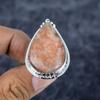 Sunstone Gemstone Handmade 925 Sterling Silver Jewelry Ring Size 7.5 M-2808