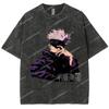 New Summer Anime Jujutsu Kaisen Vintage Washed TShirt Gojo Satoru Shirt Men Women Harajuku Cotton Hip Hop Streetwear Casual