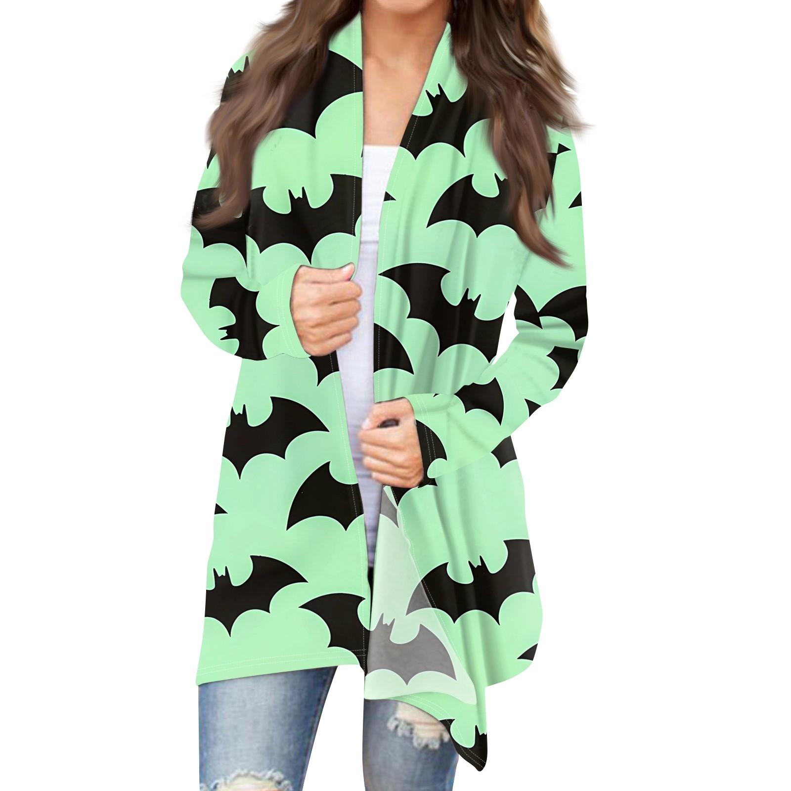 

Женский кардиган с длинным рукавом спереди и принтом на Хэллоуин, легкая куртка XXXL