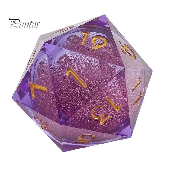

Игральные кости Liquid Core Resin Dice Sharp Edge 20-сторонние игральные кости золотисто-серебристого цвета с цифрами Многогранные игральные кости Quicksand Multi-sided D20 игральные кости для ролевой игры Реквизит для игральных костей фиолетовый