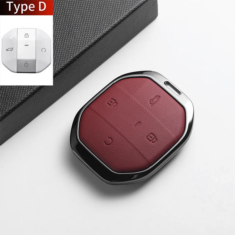 For Jetour Freer Freedom T2 Freer Traveller T1 2025 Leather Metal Car Smart Key Case Cover Fob Car Key Protection Shell Holder
