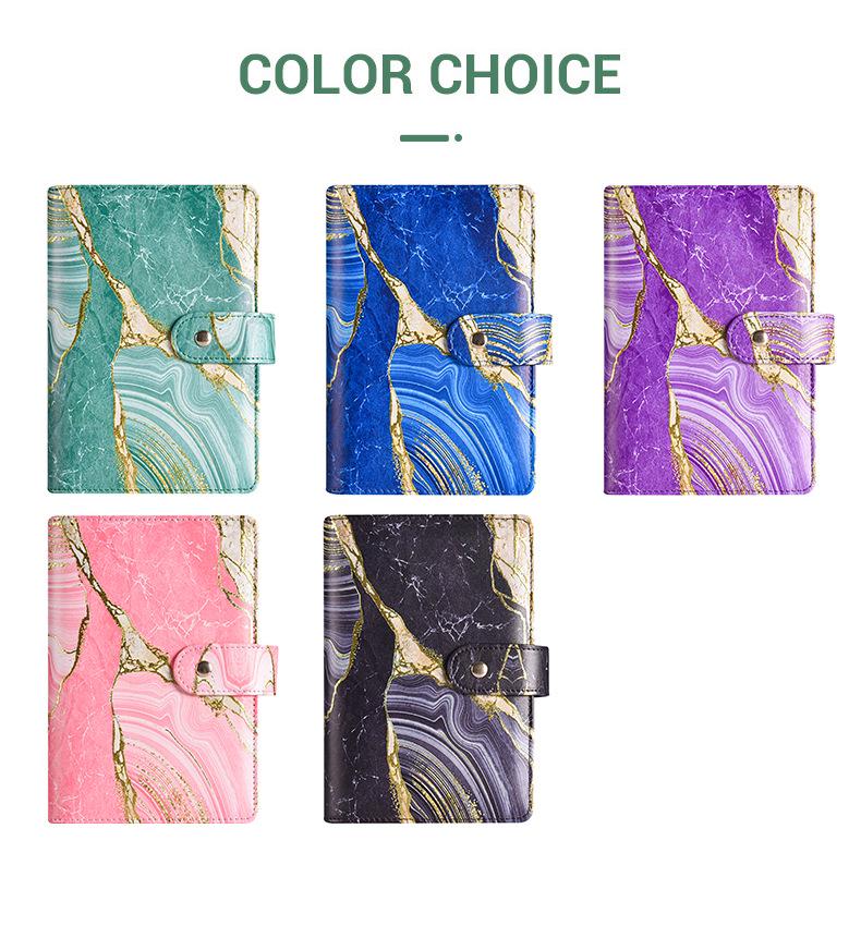 Cross-border Exclusive A6 Gold Foil Macaron PU Leather Hobonichi-Style Budget & Event Planner Notebook