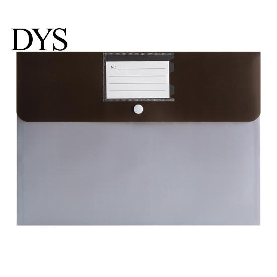 Matte PP File Folder Document Folders with Snap Button & Label Pocket, A4 Size Plastic Student Exam Organizer Envelopes, Waterproof Organizers