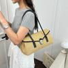 Advanced Straw Woven Women Shoulder Bag New Fashion Retro Straw Woven Saddle Bag Large Capacity Vacation Style Tote Bag Handbag