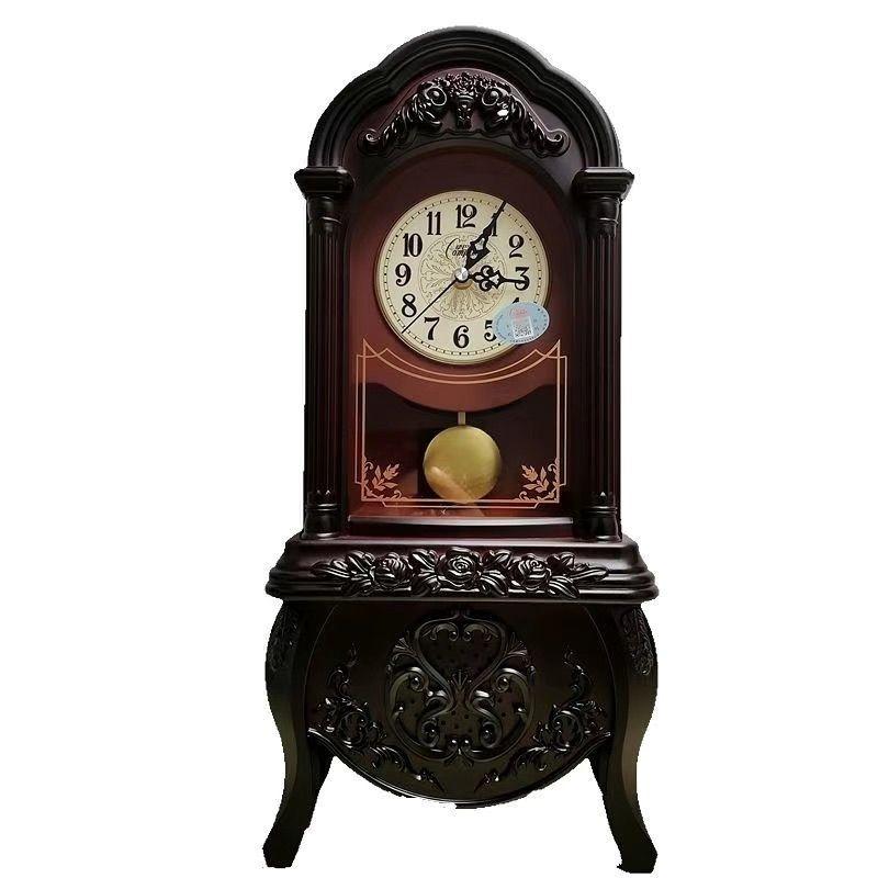 Swinging Clock with Silent Operation, Antique Style Clock Nostalgic Home Clock Living Room Ornament