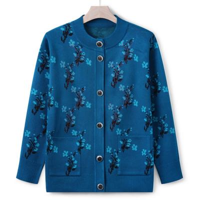 The New Mother's Autumn Sweater Jacket Medium and Old Knitted Sweater Cardigan Top the Elderly Grandma Clothes