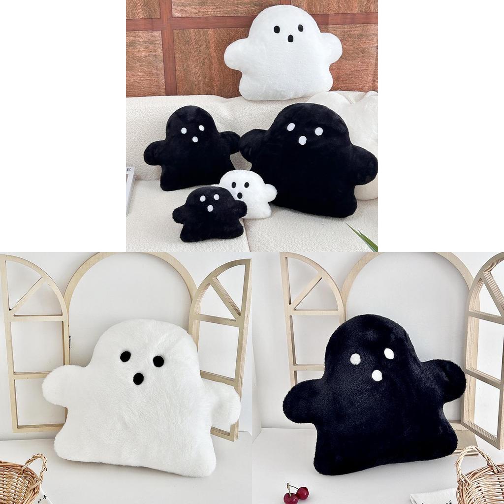 Creative Ghost Plush Throw Pillow With Soft Velvet Cover For Halloween Decor And Comfort