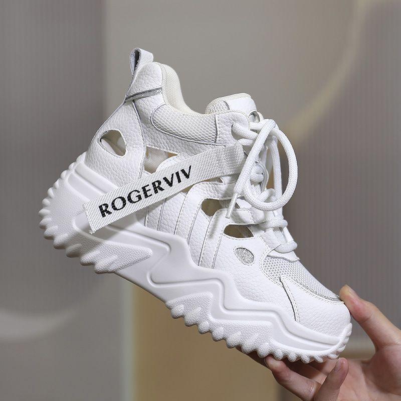 

Female Hollow Out Height Increasing Sports and Leisure Breathable Shoes,Women Casual Shoes Walking Sneakers 40 білий