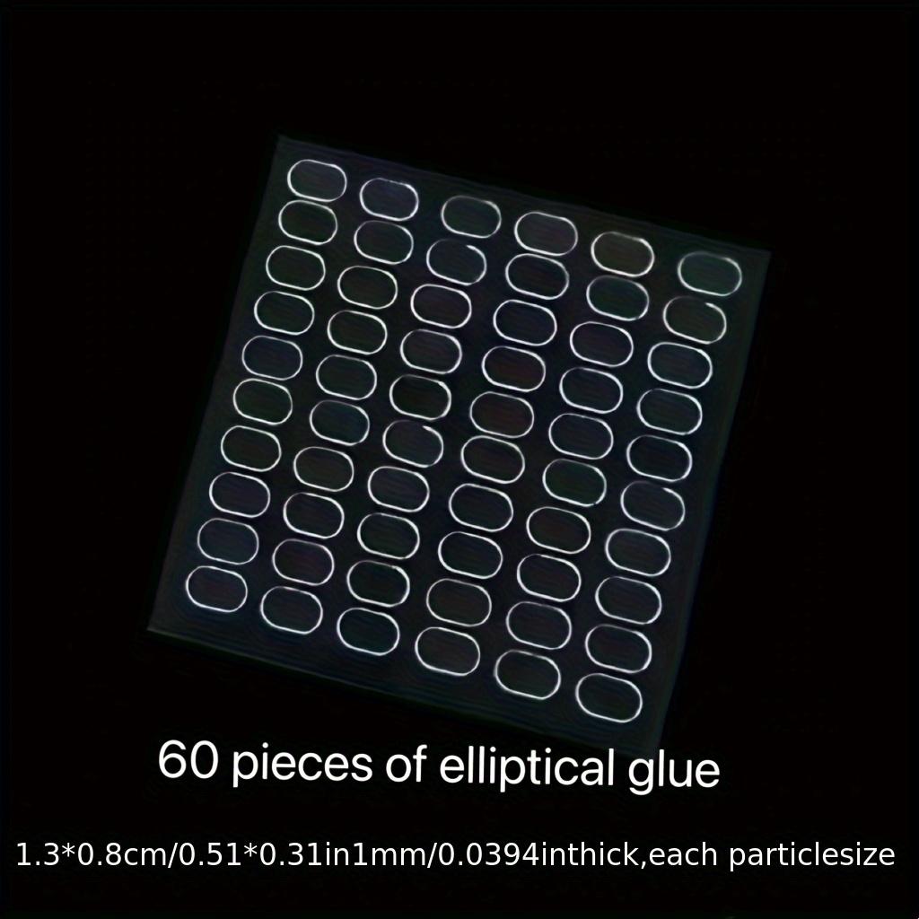 Seamless Dual-Sided Adhesive Tape, Transparent Oval Shape for Figurines & Display Boxes - Non-Slip Acrylic Stickers for Desk Organization