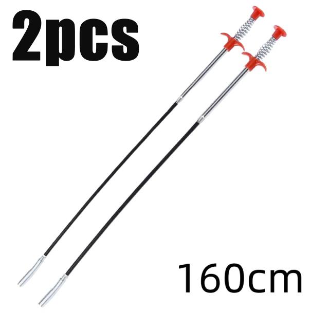 90/160cm Multifunctional Pipe Dredging Tool Bendable Drain Auger Sewer Hair Cleaning Claw Spring Loaded Grabber Pickup Pipe Tool
