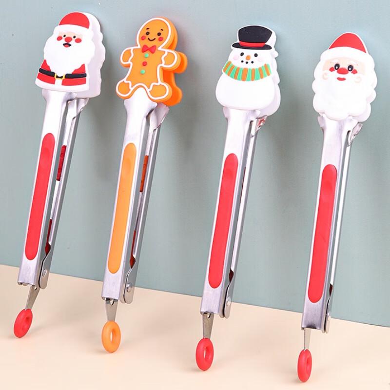 7-inch Stainless Steel Silicone Food Tongs