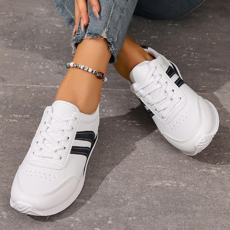 Women's Autumn Lace-Up Soft-Soled Flat Anti-Slip Casual Running Sports Shoes, Available In Large Sizes.