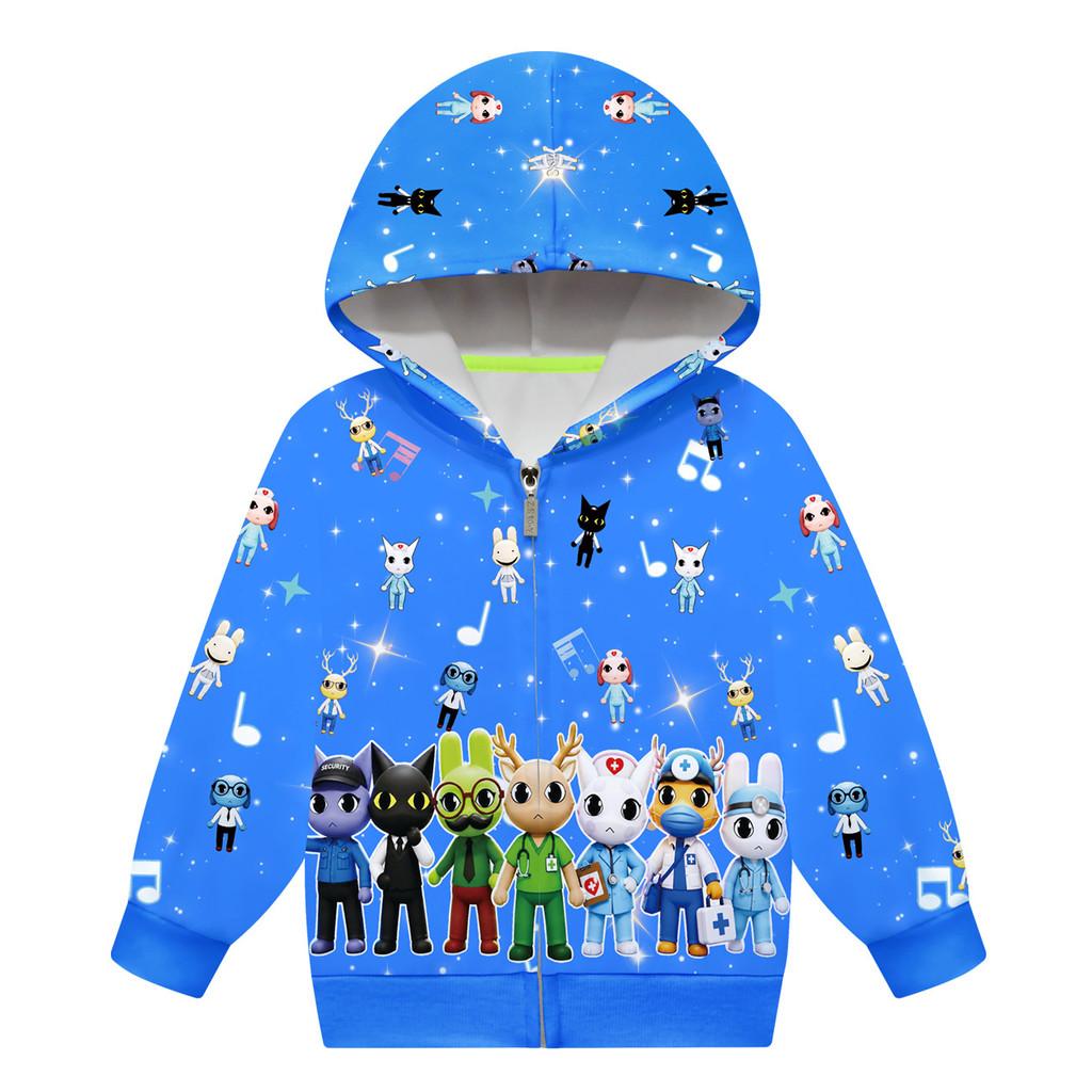 79093 4 Colors Kids Boys Girls Animal Hospital Print Casual Long Sleeves Jacket