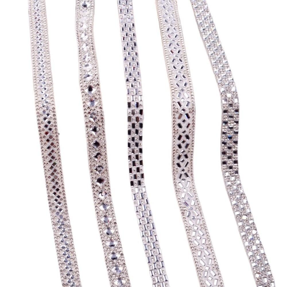 Strassband Selbstklebend Kristallstreifen Weißer Kristall DIY Strassband Bekleidungsdekoration Kleidung Accessoires