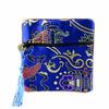 Chinese Brocade Jewelry Storage Bag Handmade Silk Embroidery Padded Small Zipper Tassel Jewelry Organizer Pouch Satin Gift Bag