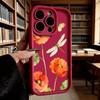 Orange Poppies Dragonfly Shockproof Soft Phone Case For Xiaomi Redmi Note 15 14 13 12 11 10 9 8 Pro Anti-Slip Anti-Fall Cover
