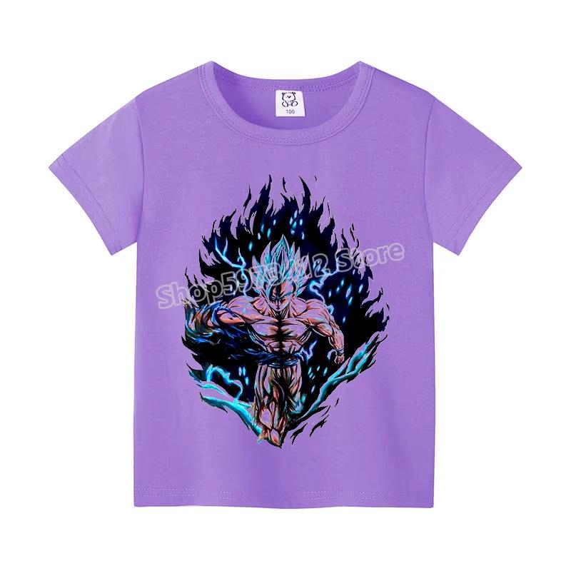 Colorful Dragon Ball Sun T-shirt: Harajuku Style Short Sleeve for Kids